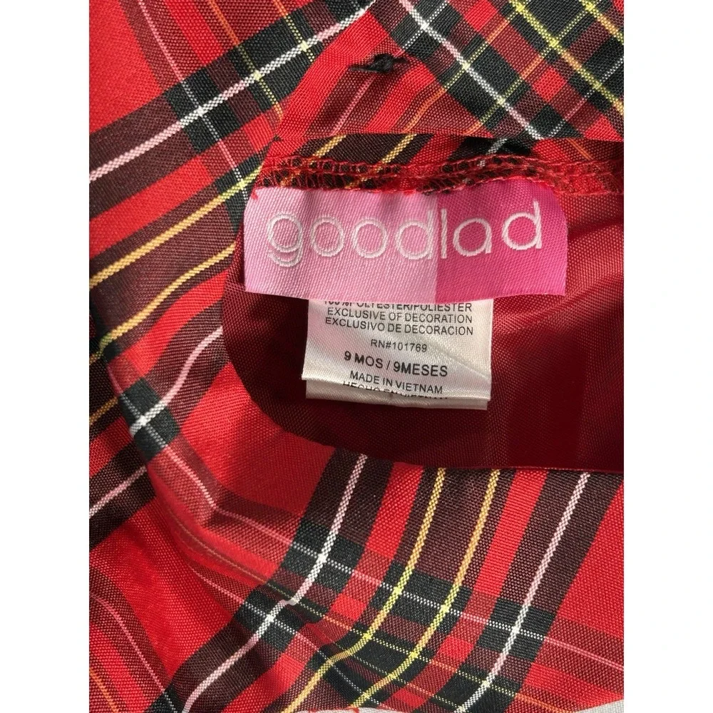 Good‎ Lad Red Tartan Plaid Christmas Dress Baby Girl 9 Months